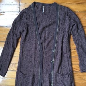 Boho Brown Free People button up Sweater